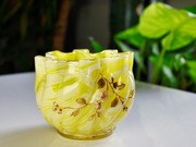 Szklany wazon opalowy marmoryzowany Art Nouveau, Harrach, Bohemia XIXw.