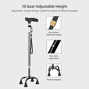 Antypoślizgowa laska do chodzenia inwalidzka składana uchwyt prosty KCareU