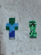 MINECRAFT (ZOMBIE CREEPER) MAGNESY koraliki Hama
