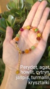 Bransoletka Jesienna – agat, perydot, cytryn, jaspis,jadeit,howlit,kryształ