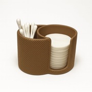 Brązowy organizer na patyczki i waciki kosmetyczne