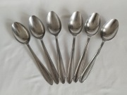 GERLACH __ ŁYŻKI STOŁOWE OBIADOWE z epoki PRL wzór bakelit - 6 sztuk