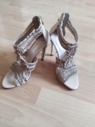 LETNIE SANDAŁY SZPILKA CARINII 38 BEŻOWE