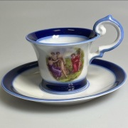 Scenki A.Kaufmann kobalt filiżanka mokka antyk mitologia 