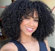 Peruka damska, włosy syntetyczne, czarne, afro,loki Halloween Karnawał