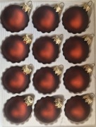 Bombki szklane na choinkę 50mm 12szt brązowe czekoladowe matowe 