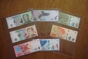 Argentyna zestaw banknotów 7 sztuk  stan 1