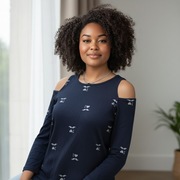 Granatowa bluzka damska cold shoulder XL/XXL