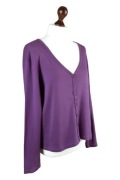 Fioletowy kardigan damski 3 Suisses 100% bawełna klasyczny styl