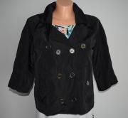 Cienki czarny płaszcz krótki RCC 36/38