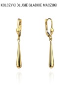 Kolczyki długie gładkie maczugi