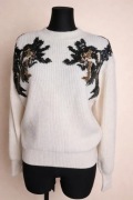 Oversize kremowy haft H&M S (764)