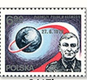 ZNACZEK NR 2417b upamietnienie Polaka w kosmosie kasowany 
