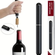 Otwieracz do wina z 3-stopniowym mechanizmem i nożem do folii Czarny