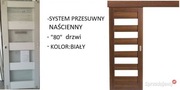 Drzwi przesuwne naścienne 84cm białe