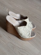 Klapki na koturnie koturny buty letnie wysokie 37