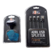 ADBL USB SPLITTER ROZGAŁĘZIACZ USB 3w1 + ADBL STICKY MAGNETYCZNY UCHWYT