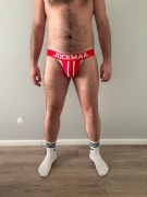 Jockstrap Jockmail XXL (czerwono-białe)