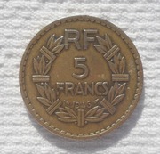 Kolonie Francuskie 5 franków 1946 KM# 888a