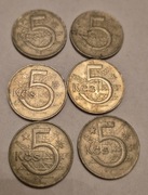 6 monet 5 koron Czechosłowacja 1974-1991