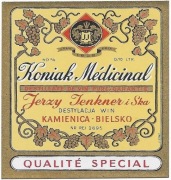 Etykieta na alkohol, KONIAK MEDICINAL, Kamienica-Bielsko, Jenkner