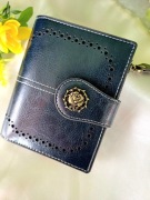 Damski portfel- Granat - Naturalna skóra