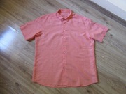 ETERNA męska koszula lniana len bawełna łososiowy róż jak nowa_ XL (43/44)