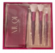 Niuqi zestaw pędzli do makijażu kosmetyczka różowe