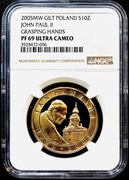10 ZŁ 2005, JAN PAWEŁ II 1920-2005 plater NGC PF69 UC #60