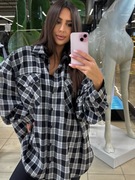 Koszula EMO czarno biała bawełna damska 