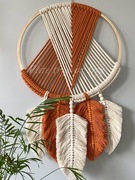 Łapacz snów boho piórka liście handmade 35cm! 