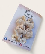 Kokardy spinki dla dziewczynki. Beżowe 