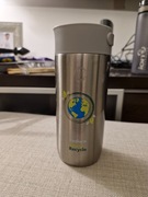 Kubek Termiczny Termos butelka na wodę kawę herbatę srebrna. 0,35ml.