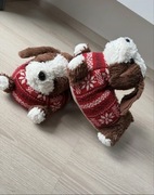 Pluszowe Kapcie Pieski Świąteczne Czerwone Sweterki  oversize New Look