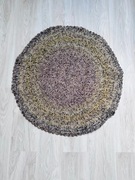 Dywan handmade do przedpokoju korytarza odcienie zieleni i brązu 88cm #152