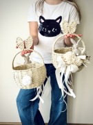 Koszyczek z uszami Boho wielkanocny dla dziecka Wielkanoc