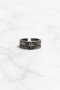Pierścionek srebrny regulowany fakturowany gwiazdka oxidized