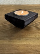 Świecznik na tealight – handmade, czarny, loft/rustykalny styl