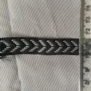 Wstążka tasiemka rypsowa czarny szary dekoracyjna ozdobna 15 mm 5m