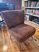 Fotel klubowy uszak PRL po renowacji