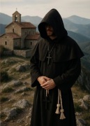 Strój mnicha z kapturem kostium zakonnik