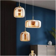 Szklane lampy wiszące LED do dekoracji domu, nowoczesne żyrandole do salonu