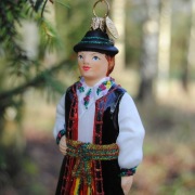 Łowiczanin - figurka folkowa - bombka szklana - polskie rękodzieło