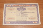 Premiowy Bon Oszczędnościowy 1000 zł 1971 rok PRL