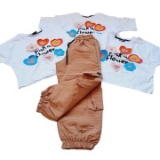 KOMPLET DLA DZIEWCZYNKI 4/5 lat 104/110 Kwiaty 