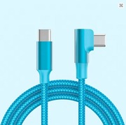Przewód USB-C z kątową wtyczką długi 2m 60W USB 3.0 niebieski Kraków
