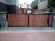 Brama przesuwna, dwudzielna, harmonijkowa