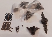 Metalowe okucia meblowe w stylu retro lub antyczn do szkatułek/pudełek