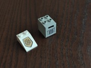 Lego elementy Container 4345 + 4346pb23 i 3298pb028 do 7033 Armored Car