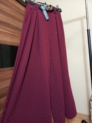 Szerokie spodnie szwedy świecące burgundowe.